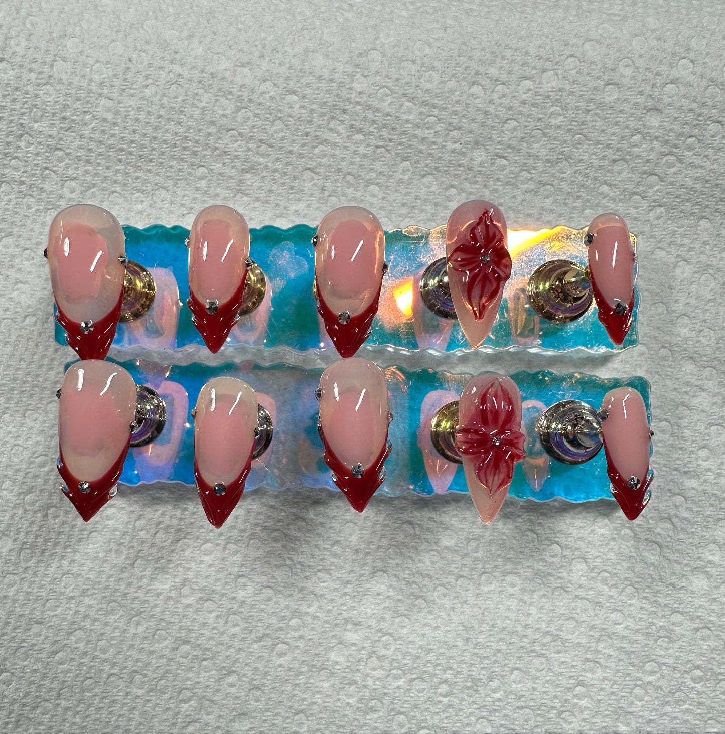 Custom Red Frenchie & Flower Design